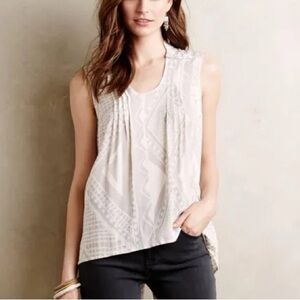 Kirsi Tank Plenty by Tracy Reese Blouse Small Gray Geometric Top Anthropologie S